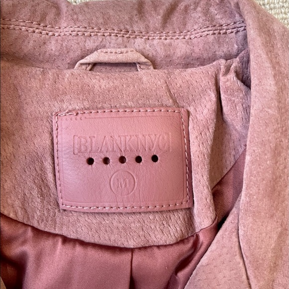 BlankNYC Pink Suede Moto Jacket In Coral Cedar Size M - Picture 7 of 14